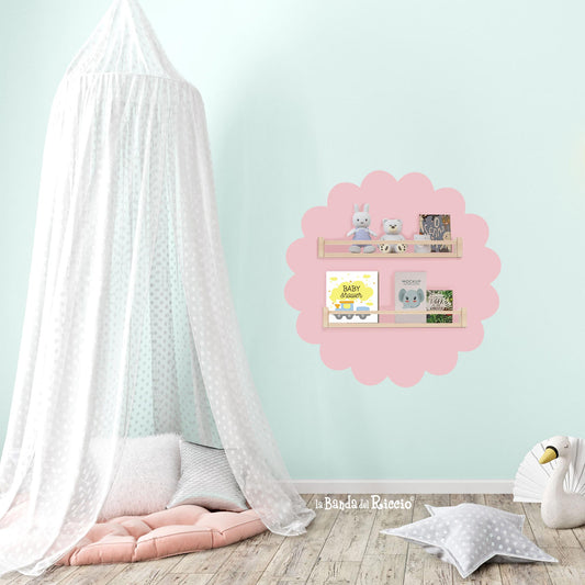 Circle scalloped sticker wall