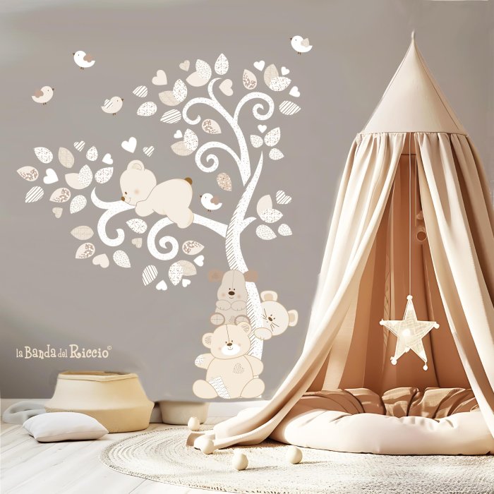 Albero Cuccioli nel Vento Bianco/Beige