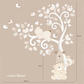 Puppies in the wind White/Beige Tree