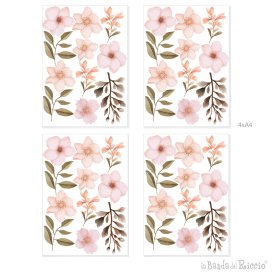 Fiori pattern consegnati in 4 fogli A4. Esempio della confezione