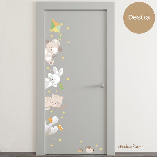 Adesivi contorno porta Amici della fattoria