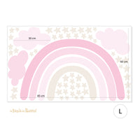 Arcobaleno con stelle toni rosa