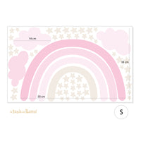 Arcobaleno con stelle toni rosa