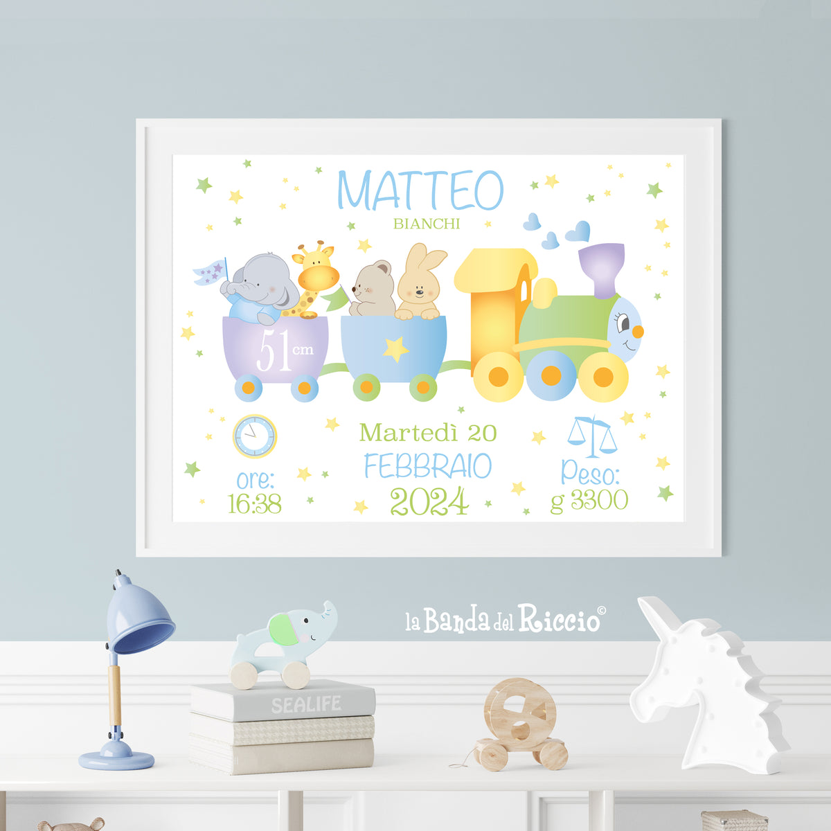 Quadretto nascita Ciuf Ciuf trenino