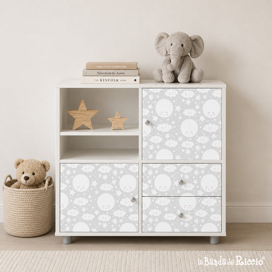 Carte adesive decorative per mobili IKEA KALLAX la Luna Sognante