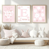 Personalised Girls’ Nursery Prints with Name | Daisies
