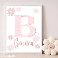 Personalised Girls’ Nursery Prints with Name | Daisies