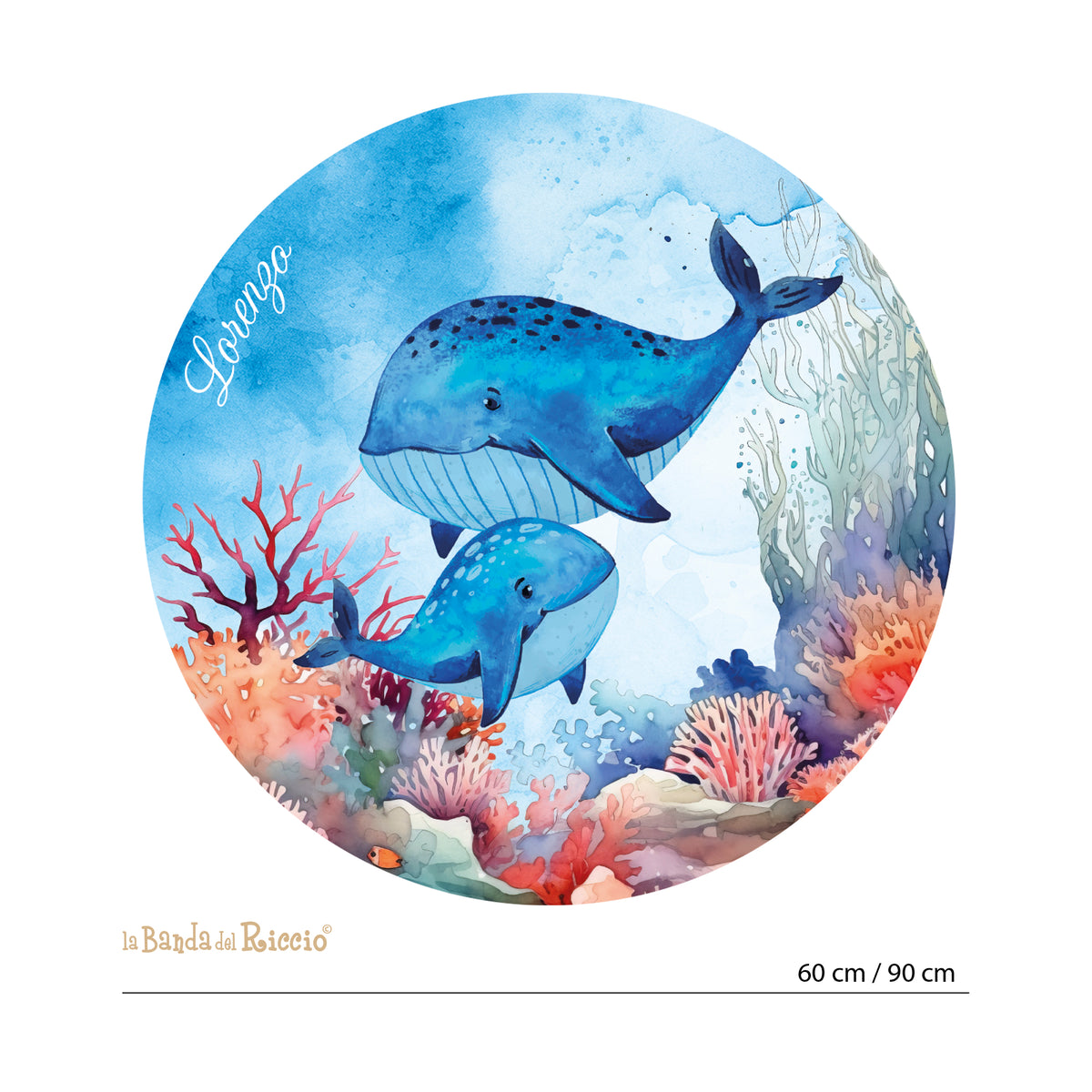 Sticker circolare Le Balene