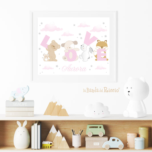 Quadro cameretta Love