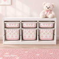 Adesivi per Contenitori IKEA Trofast Piccoli Fiori a Cuore