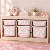 Adesivi per Contenitori IKEA Trofast Piccoli Fiori a Cuore