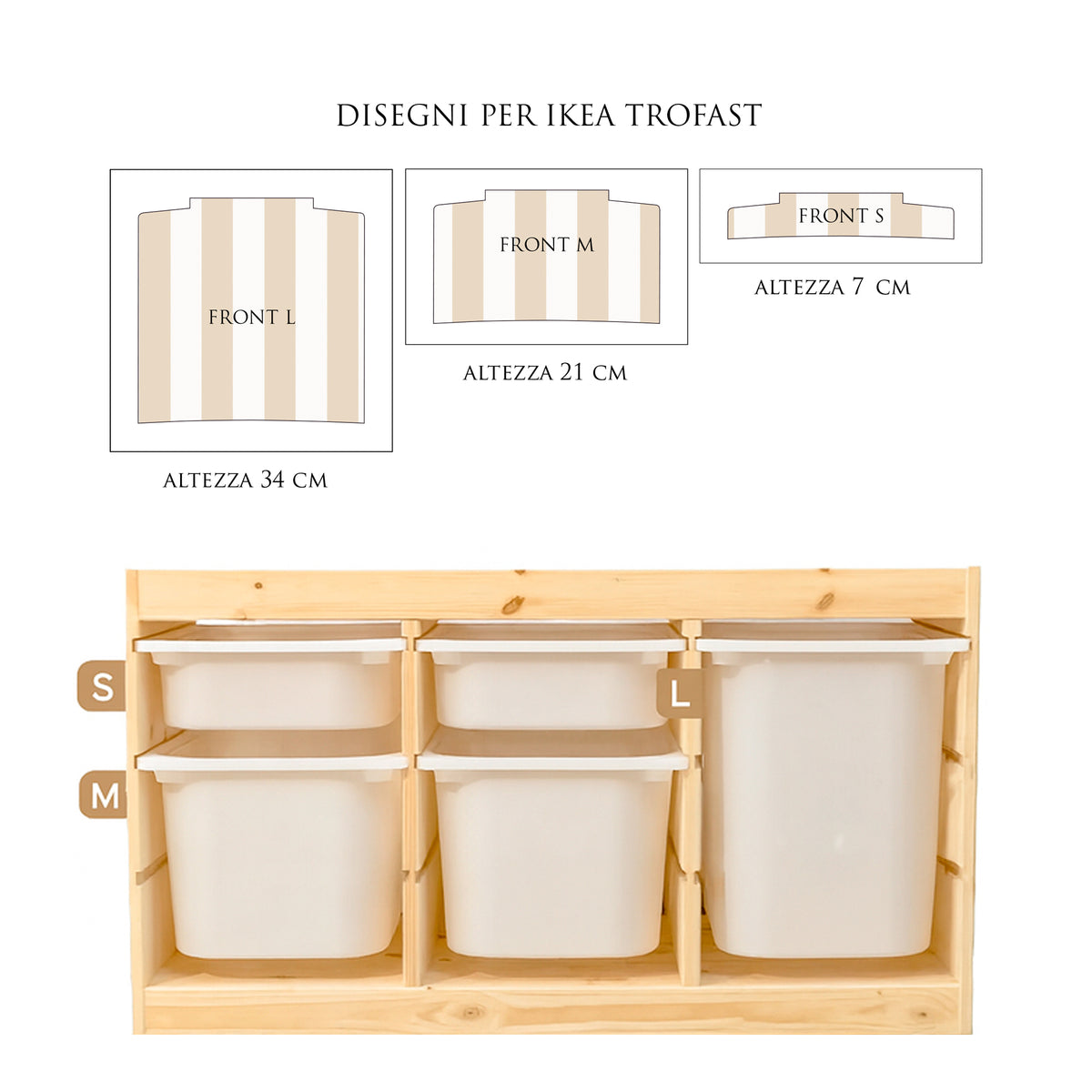 Adesivi per Contenitori IKEA Trofast Righe